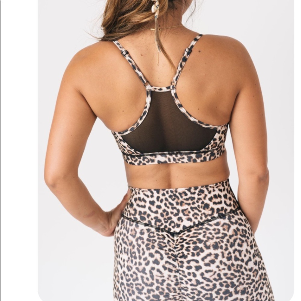 Leopard Brilliant Mesh Bra/Crop Leggings Bundle